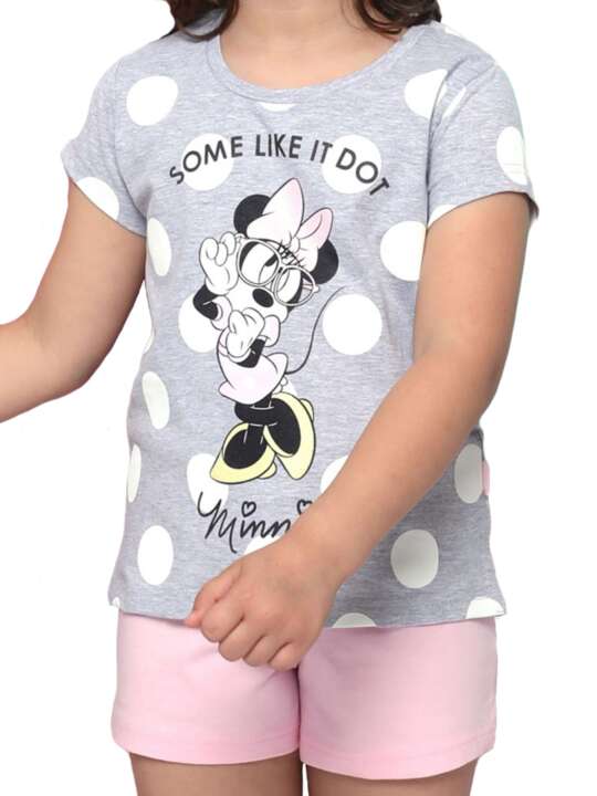 54390AD Pyjama shorts t-shirt Minnie Dots Disney grey Admas Grey face
