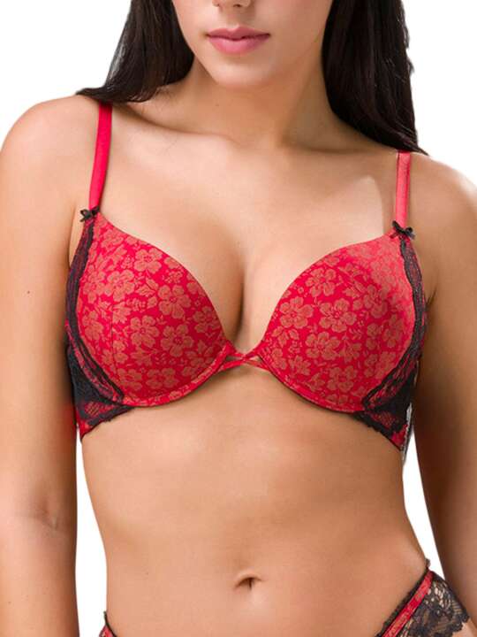 14102LU Super push-up bra Burlesque Luna Red face