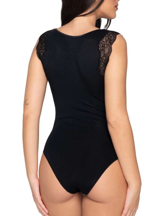 84503LU Sleeveless bodysuit Micro Touch Luna Splendida Black face