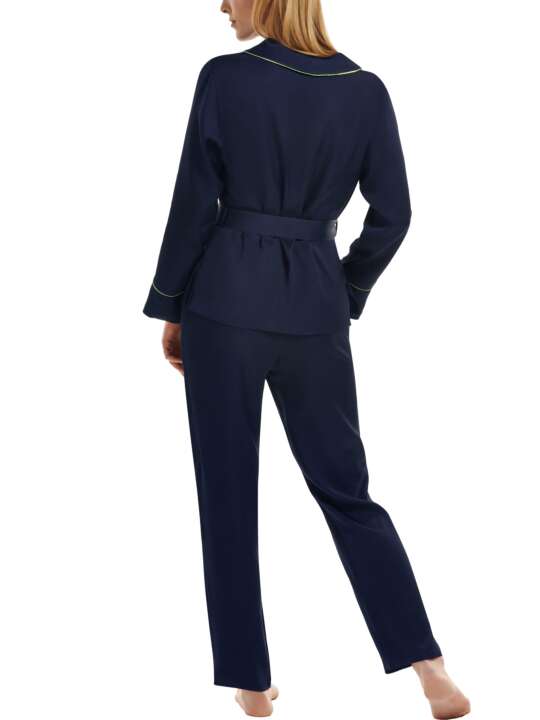 23351LI Pyjamas indoor clothing trousers shirt long sleeves Jive Lisca Blue face