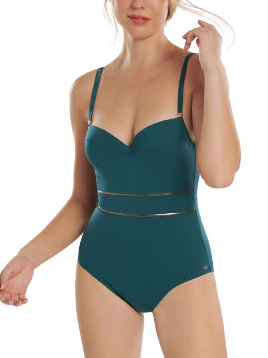 43496LI Preformed one-piece swimming costume Umbria Lisca Green face
