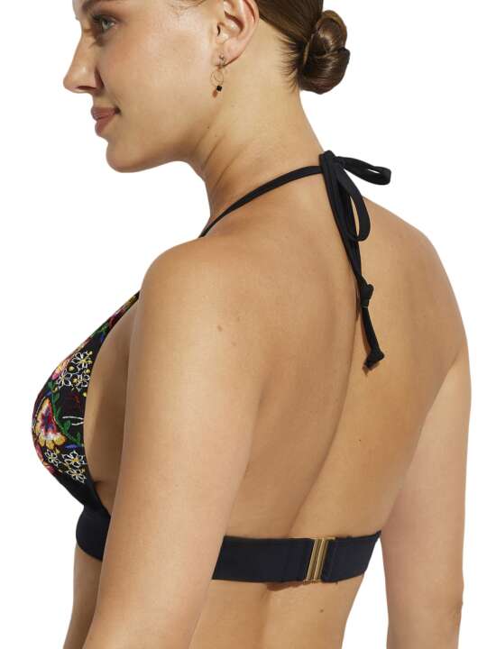 BJ410SE Preformed triangle swimming costume top Julieta Selmark Mare Black face