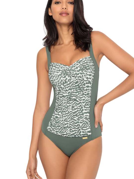 WIN118L Slimming one-piece swimming costume Sansa Lascana Printed face
