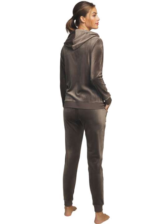 P7176SE Tenue détente et intérieur pyjama pantalon sweat capuche Sport Selmark Kaki face