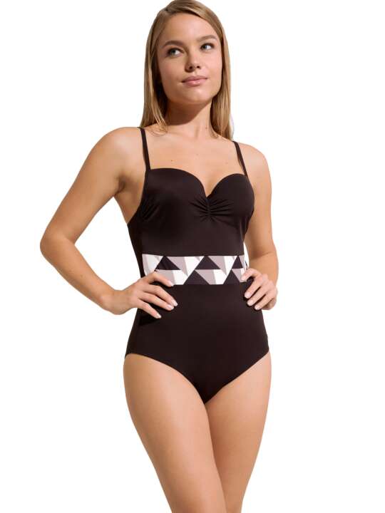 43527LI Preformed one-piece swimming costume Toulouse Lisca Brown face
