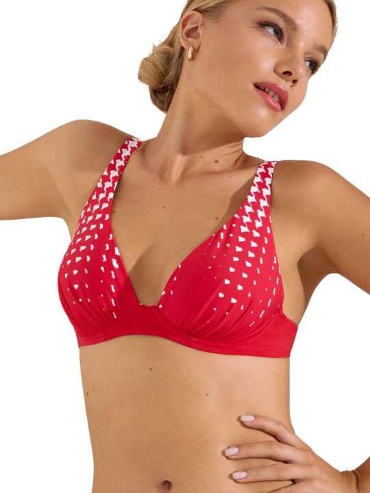 40752LI Underwired swimming costume top Quito Lisca Red face