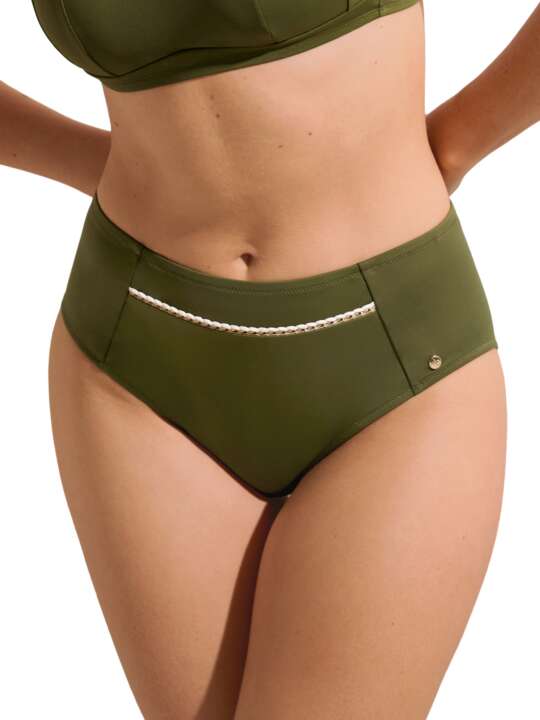 41636LI High waist shapewear swimming costume bottoms Union Island Lisca Green face