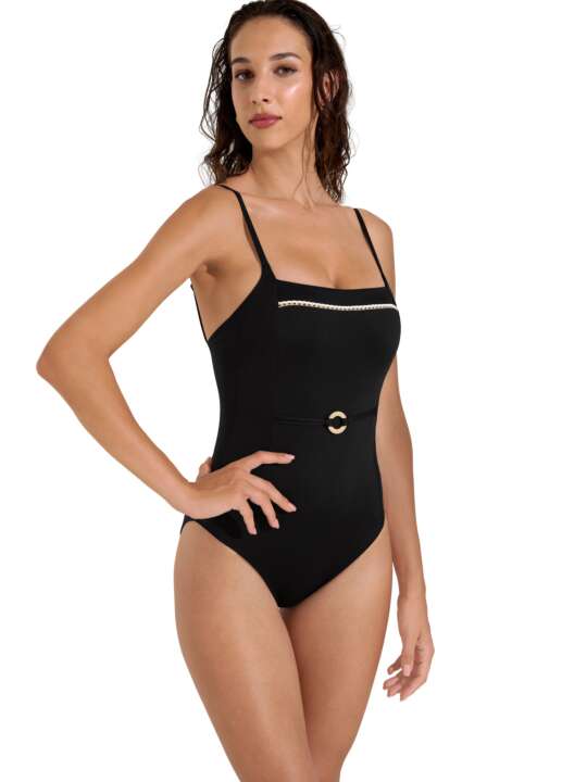 43522LI Shapewear one-piece swimming costume with multi-position underwire Union Island Lisca Black face