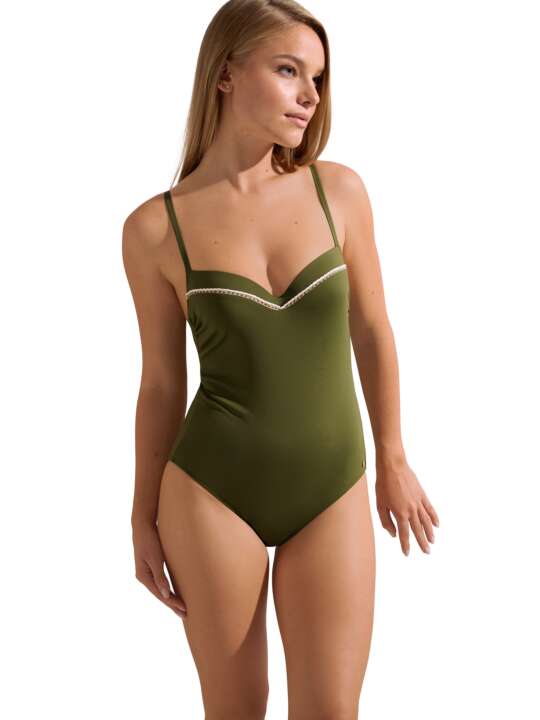 43523LI Preformed one-piece multi-position swimming costume Union Island Lisca Green face