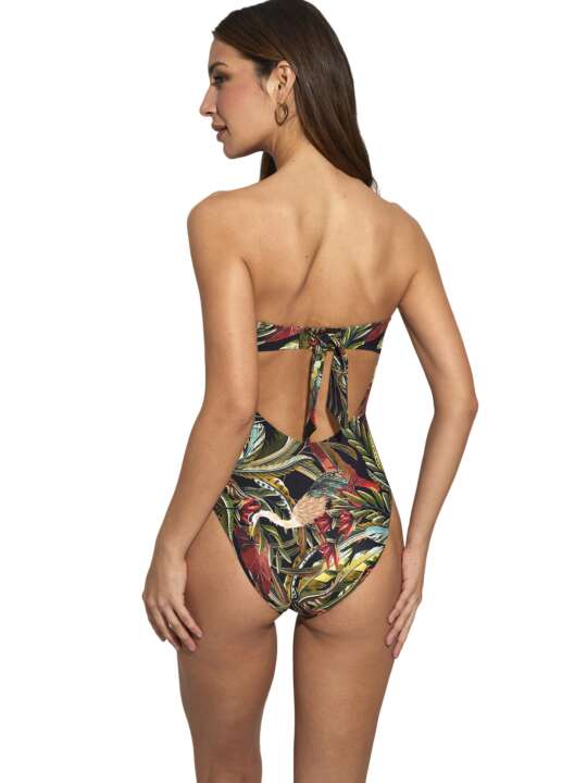 BL156SE Strapless one-piece swimming costume Galapagos Selmark Mare Black face