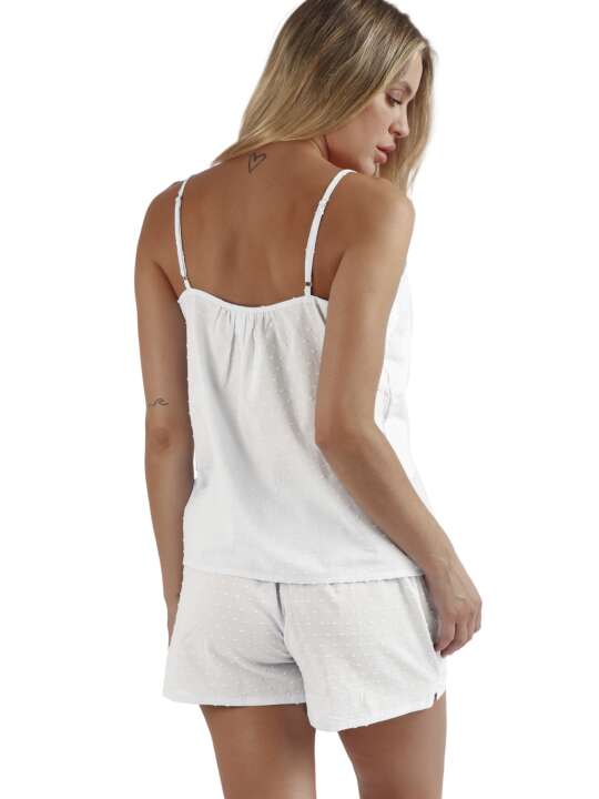 62577AD Pyjama shorts camisole Classic Plumetti Admas White face