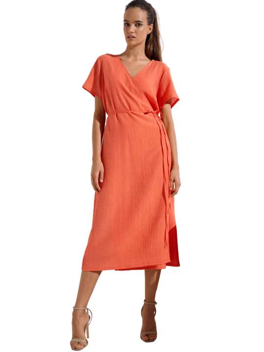 49551LI Long beach dress Normandie Lisca Orange face