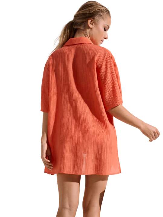 49549LI Tunique chemise estivale manches courtes Normandie Lisca Orange face