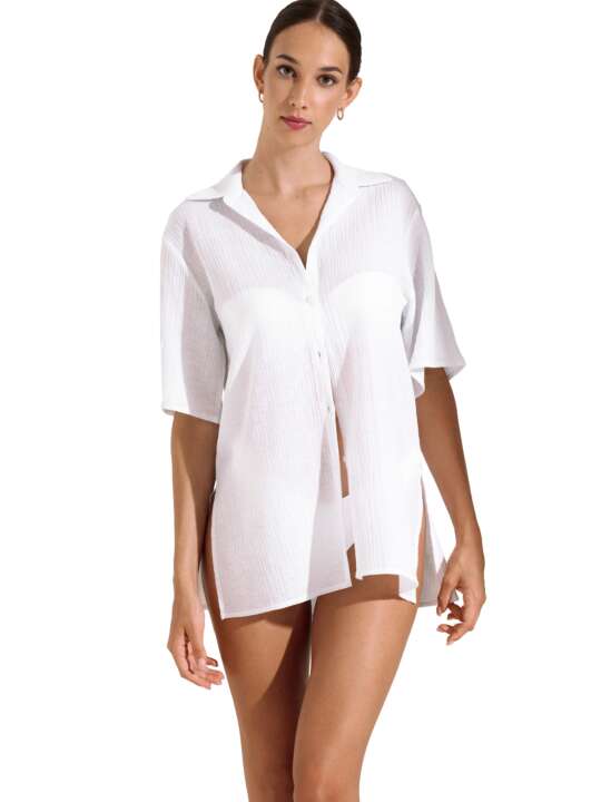 49549LI Short-sleeved summer shirt tunic Normandie Lisca White face