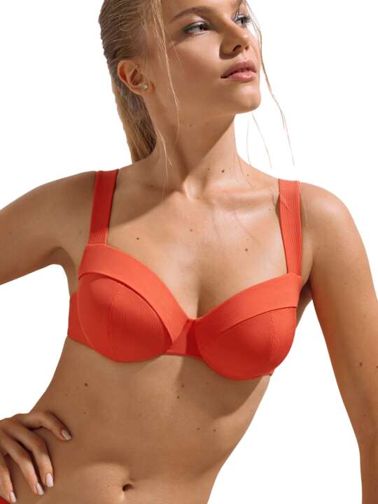 40744LI Underwired swimming costume top Normandie Lisca Orange face