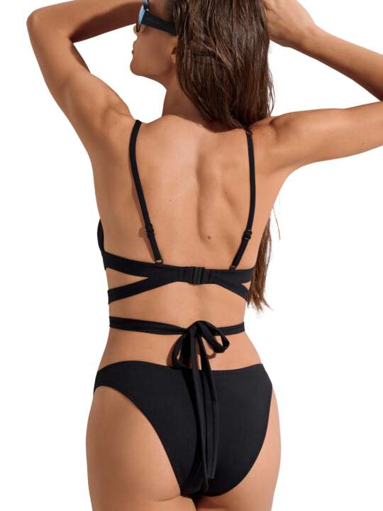 40746LI Haut maillot de bain triangle préformé sans armatures Normandie Lisca Noir face