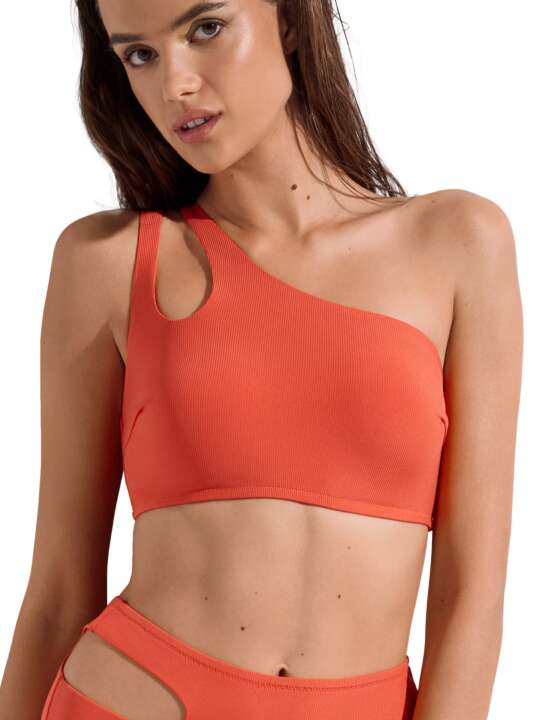 40747LI Asymmetrical underwired bra top Normandie Lisca Orange face