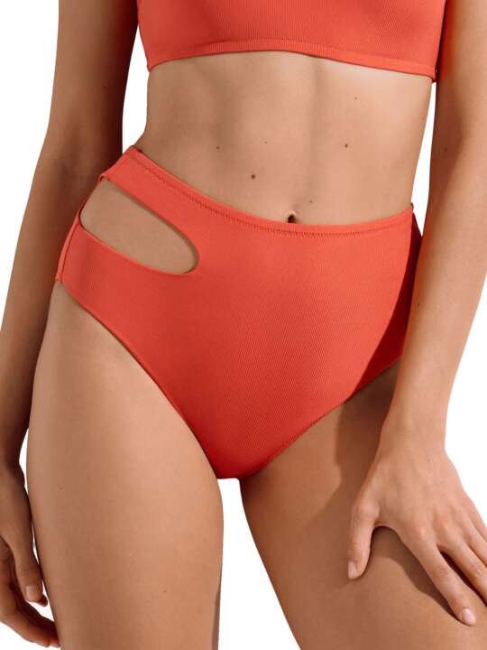 41659LI High-waisted asymmetrical swimwear briefs Normandie Lisca Orange face