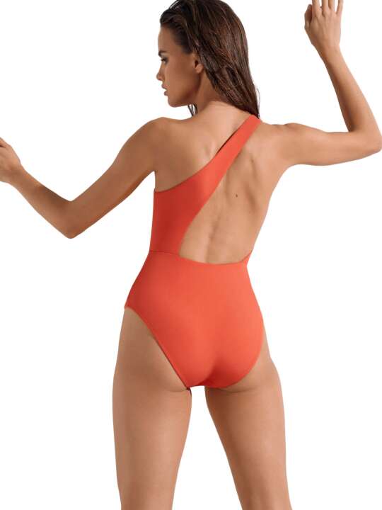 43520LI Asymmetrical one-piece swimming costume without underwire Normandie Lisca Orange face