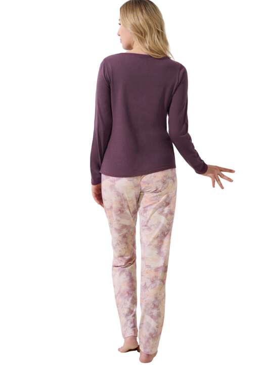 23429LI Pyjamas trousers top long sleeves Olena Lisca Plum face