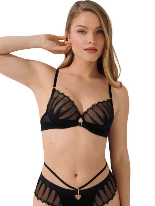 10370LI Soutien-gorge préformé Lovelace Lisca Noir face