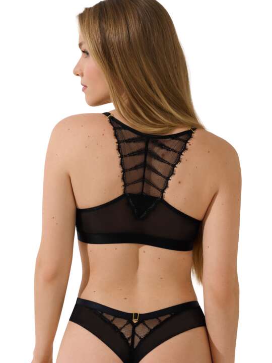 10371LI Soutien-gorge push-up ouverture frontale Lovelace Lisca Noir face