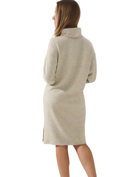 86363LI Long-sleeved high neck lounge dress Olivette Lisca Beige face