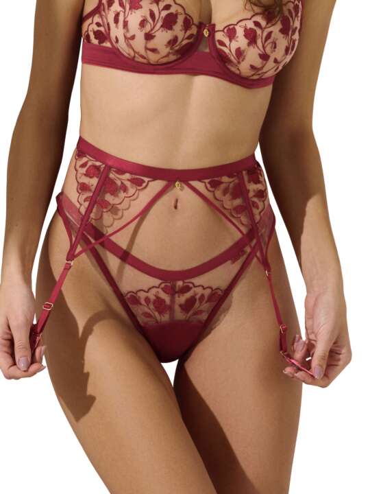 11059LI Suspender belt Gloriosa Lisca Red face