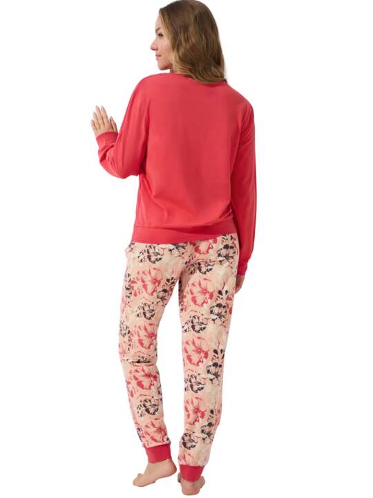 23441LI Pyjama pantalon resserré top manches longues Ocean Lisca Corail face