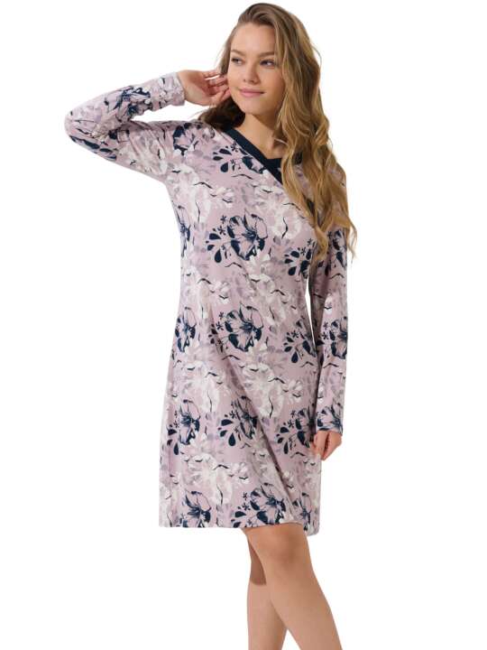 23442LI Long-sleeved nightdress Ocean Lisca Blue face