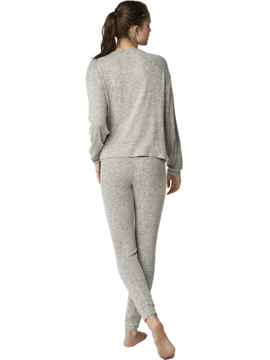 P8273SE Relaxing pyjamas trousers top long sleeves BASIC P82 Selmark Grey face