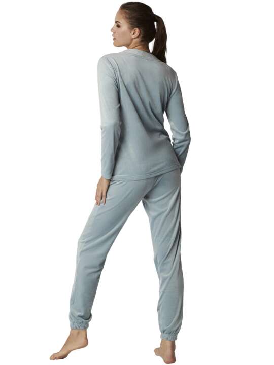 P8373SE Pyjamas trousers top long sleeves POLARSOFT Selmark Blue face