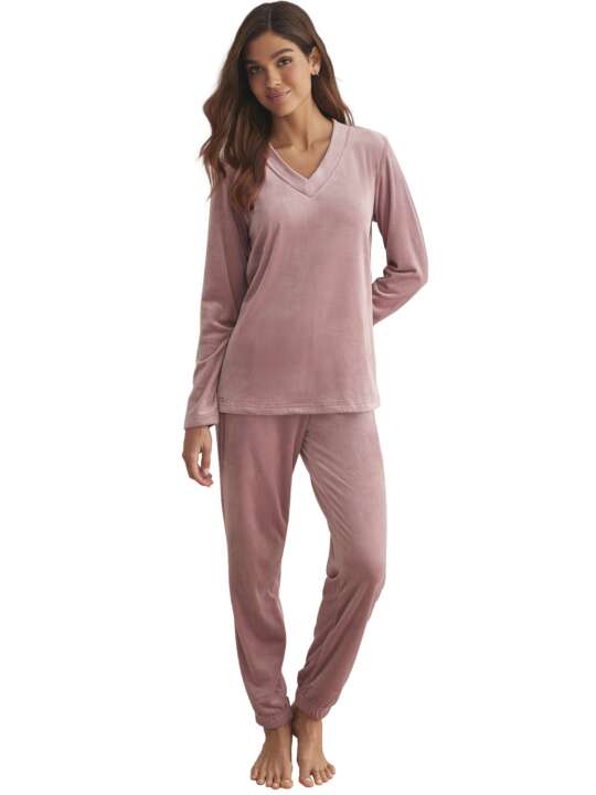 P8373SE Pyjamas trousers top long sleeves POLARSOFT Selmark Pink face