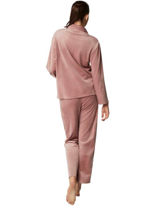 P8376SE Pyjama pantalon chemise manches longues POLARSOFT Selmark Rose face