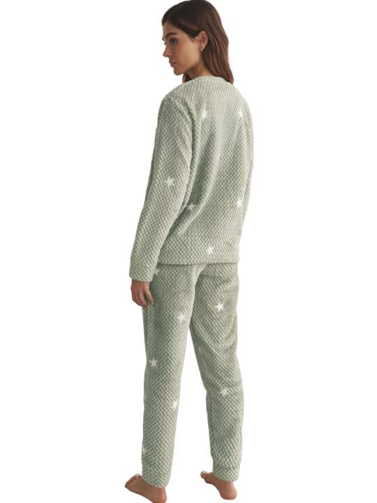 P8773SE Pyjamas trousers top long sleeves POLAR Selmark Green face