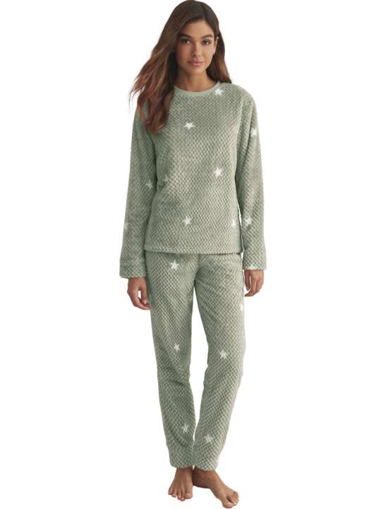 P8773SE Pyjamas trousers top long sleeves POLAR Selmark Green face