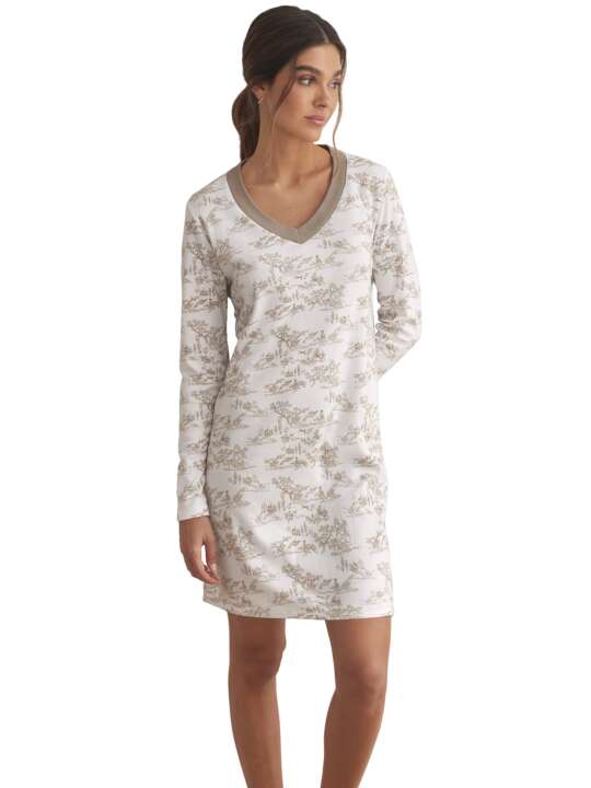 P9363SE Long-sleeved nightdress ROMANTICA Selmark Brown face