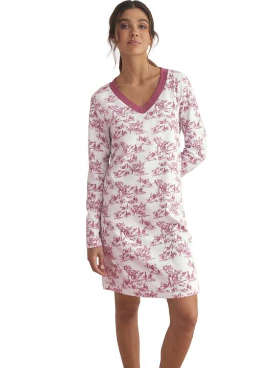 P9363SE Long-sleeved nightdress ROMANTICA Selmark Red face