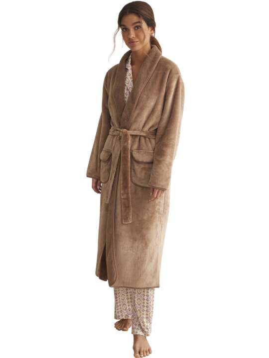 PC094SE Mid-length bathrobe SUPERSOFT COMPLEMENTOS Selmark Brown face