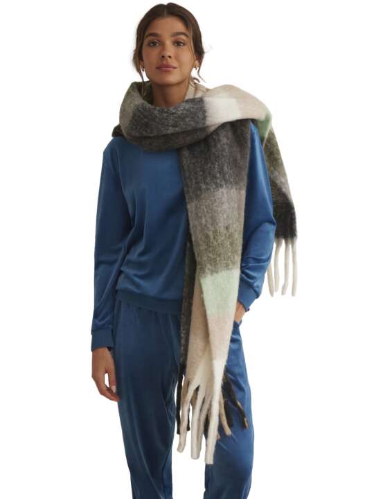 PC099SE Long scarf Cuadros COMPLEMENTOS Selmark Grey face