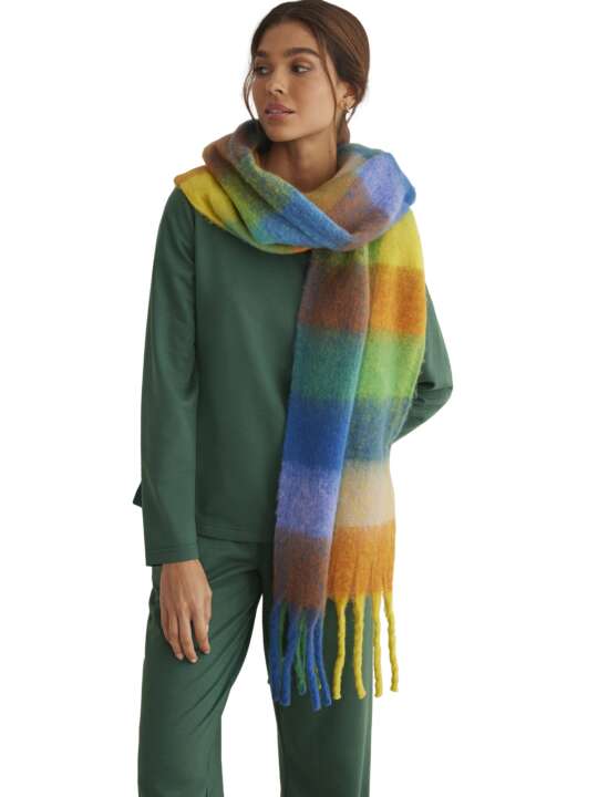 PC099SE Long scarf Cuadros COMPLEMENTOS Selmark Multicolor face