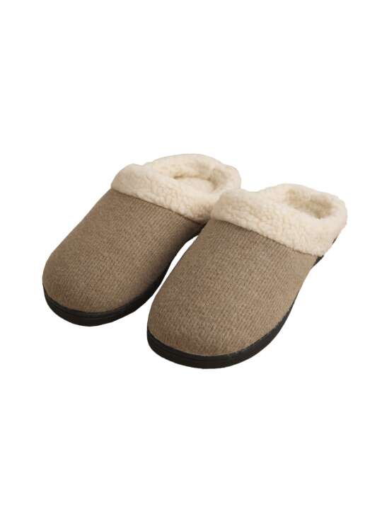 PC013SE Faux fur slippers COMPLEMENTOS Selmark Taupe face