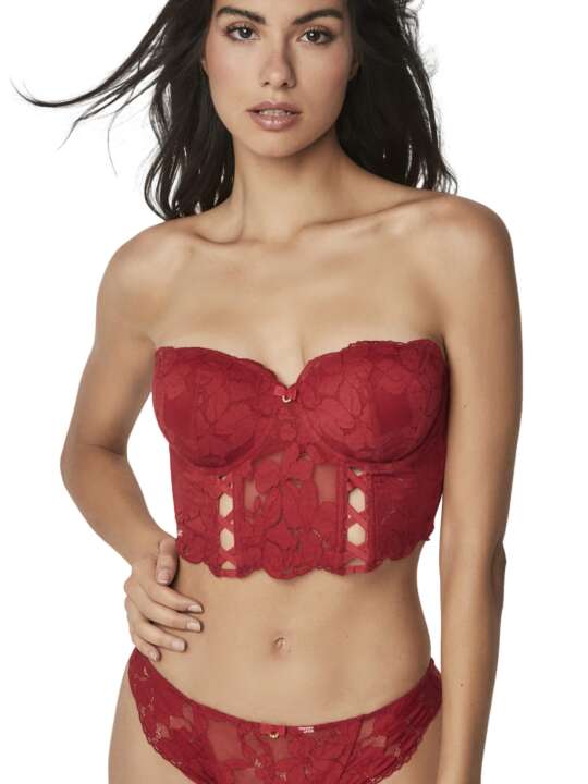 61140SE Soutien-gorge bustier balconnet FEDERICA Selmark Rouge face