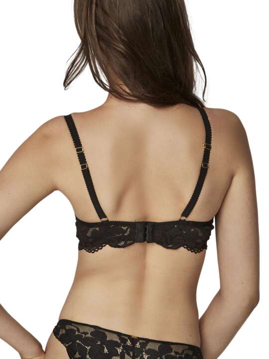 61115SE Soutien-gorge préformé décolleté profond FEDERICA Selmark Noir face