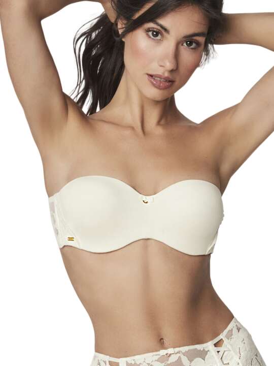 61116SE Soutien-gorge bandeau préformé armaturé FEDERICA MARIAGE Selmark Ivoire face