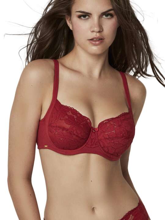 61112SE Comfort push-on bra FEDERICA Selmark Red face