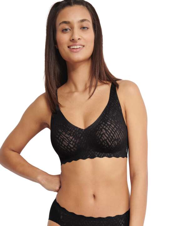 0219688 Soutien-gorge préformé sans armatures ZERO FEEL BLISS Sloggi Noir face