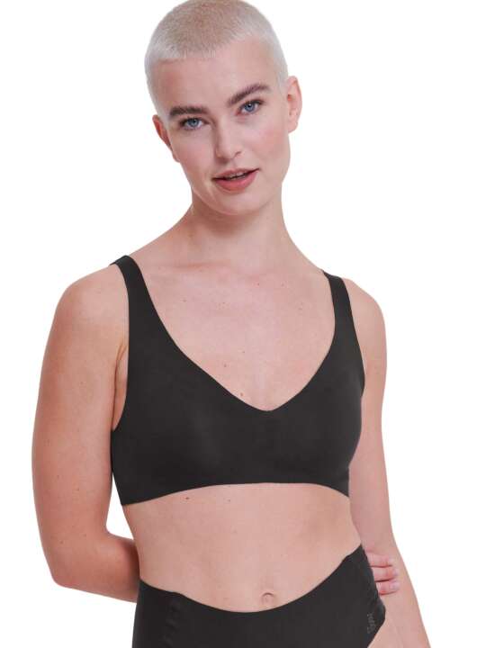 0217729 Soutien-gorge préformé sans armatures ZERO FEEL Sloggi Noir face