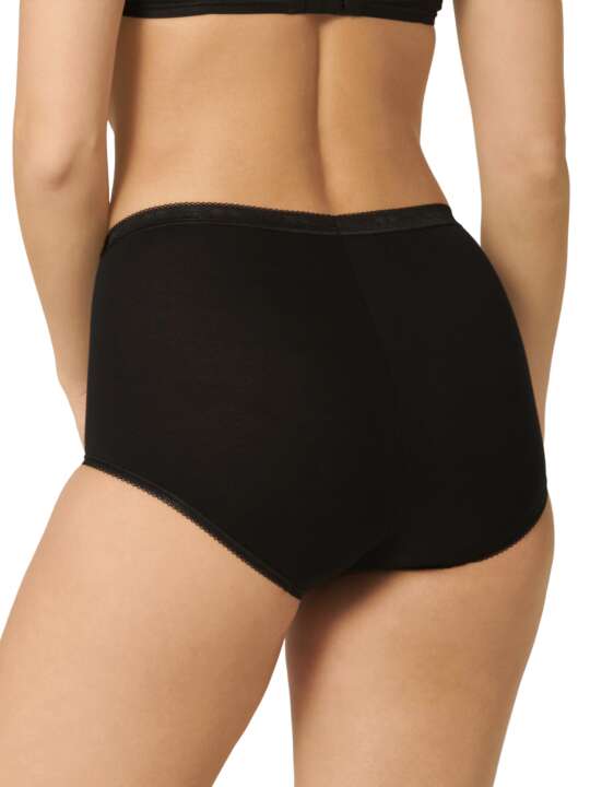 0028378 Pack x4 high waist briefs BASIC PLUS Sloggi Black face