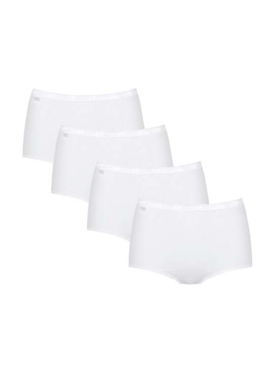 0028378 Pack x4 high waist briefs BASIC PLUS Sloggi White face